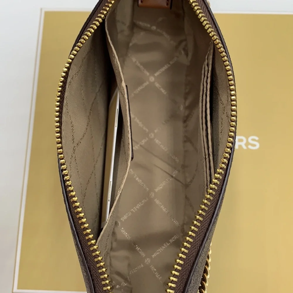 MICHAEL KORS GIFTABLE SHOULDER BAG & CARD HOLDER BOXED SET BROWN SIGNATURE COLOR - Picture 11 of 16